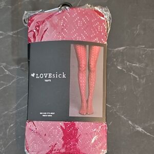 SOLD Lovesick Burgandy Lace Tights O/S